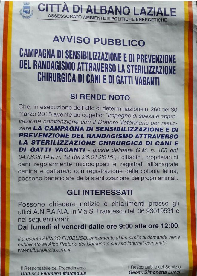 Il Comando ANPANA di Albano Laziale ha portato a termine con grande successo il progetto finanziato dal Comune di Albano Laziale Assessorato Ambiente e Politiche Energetiche: