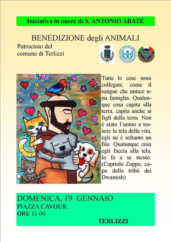 Domenica 19 Gennaio benedizione degli animali a Noicattaro e Terlizzi (BA)