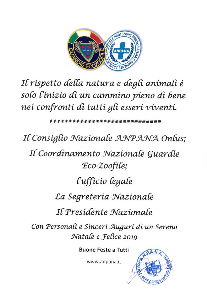 L&#039;Anpana e le sue Guardie Ecozoofile vi augurano Buone Feste